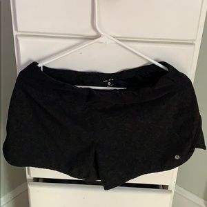 Black animal print workout shorts